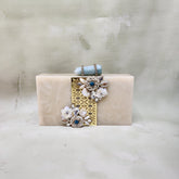Morrocan Pearl Jaal Bag Beige with Gold Jaal